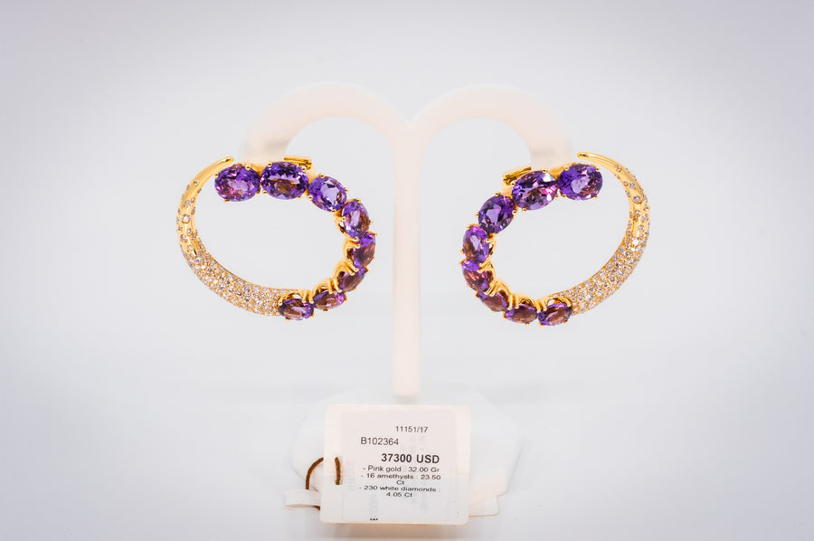 de GRISOGONO Pink Gold Amethyst Earrings