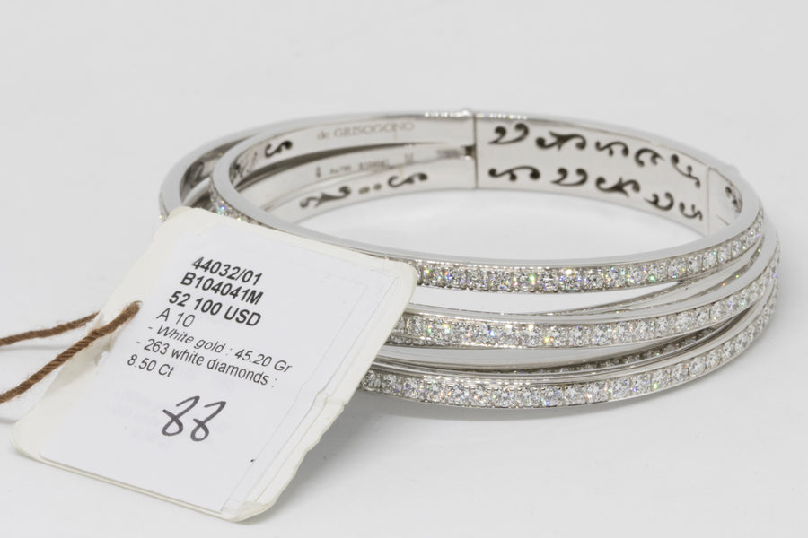 de GRISOGONO Allegra White Gold and Diamond Bracelet Medium - eJewels