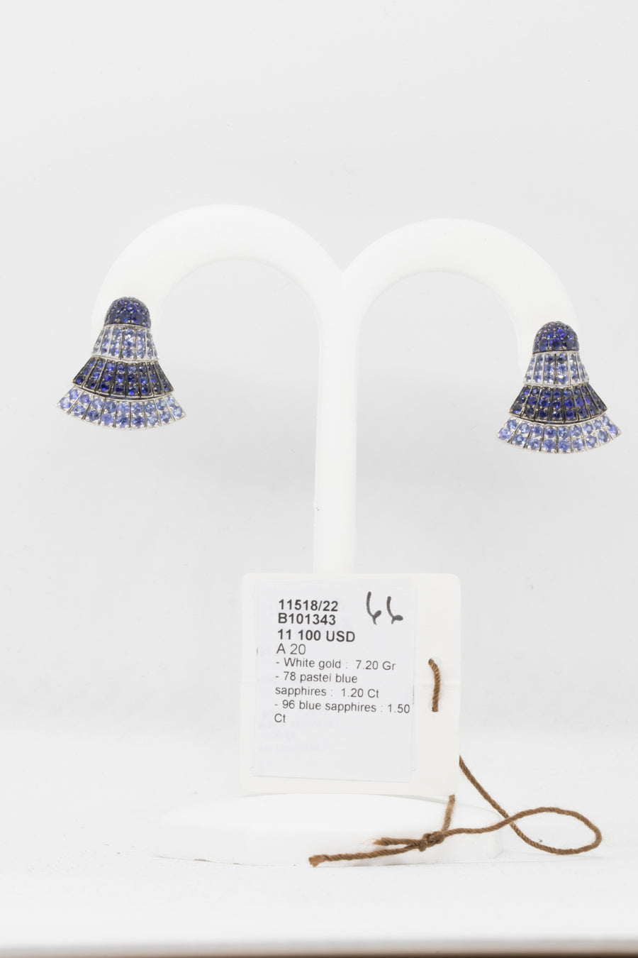 de GRISOGONO White Gold Pastel Blue Sapphire Earrings - eJewels